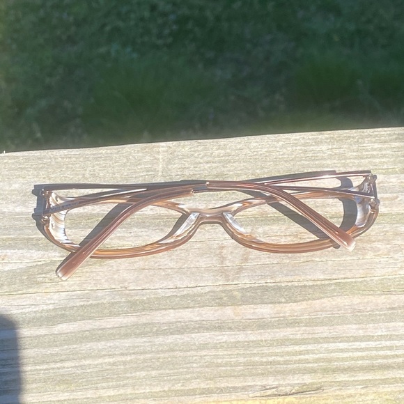Anne Klein frames wood look with white striped interior AK8049 - Picture 9 of 11